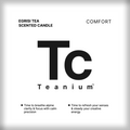Teanium EGRISI green tea-scented candle — front label design with Tc monogram, alpine clarity and calm focus influences